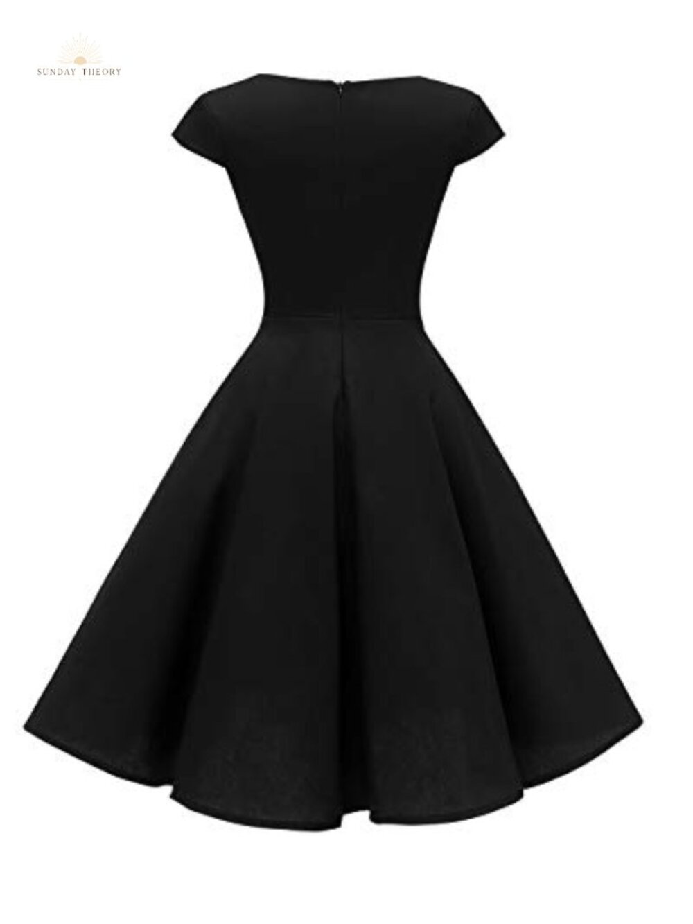 1950s Retro Cocktail Swing Dress Cap Sleeve Tea Length Sweetheart A-Line